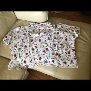 2 small nursing uniform with beautiful print.